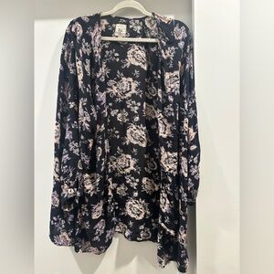 Billabong Black and Purple Floral shawl